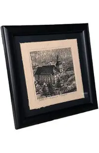 Tablou tip stampa pe hartie realizata manual: Biserica Neagra. Model 2