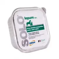 Hrana dietetica monoproteica pentru caini pisici Solo cu iepure 300 gr
