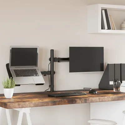 Gossi suport de perete pentru monitor vesa 75/100 mm, negru, otel