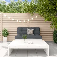 Gossi set mobilier de gradina cu perne, 2 piese, alb, lemn masiv