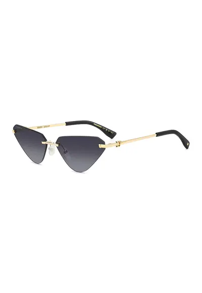 Ochelari de soare cat-eye cu lentile in degrade - Auriu/Gri inchis