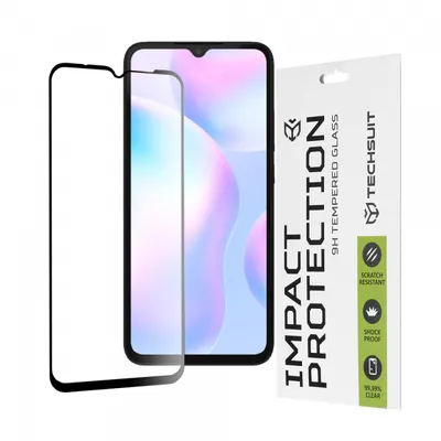 Folie de protectie Ecran Techsuit pentru Xiaomi Redmi A2+ / A2 / A1+ / A1 / 10A, Sticla Securizata, Full Glue, 111D, Neagra