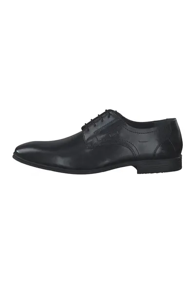 Pantofi Derby din piele cu model uni - Negru