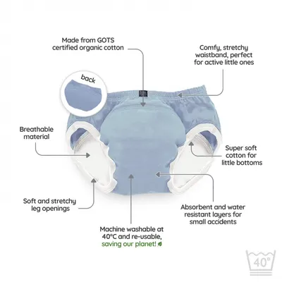 Set de 3 chilotei de antrenament la olita My Little Training Pants 3-4 ani Ocean Blue
