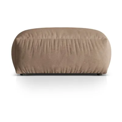 Taburet modular maro deschis cu tapițerie din catifea Martina – Micadoni