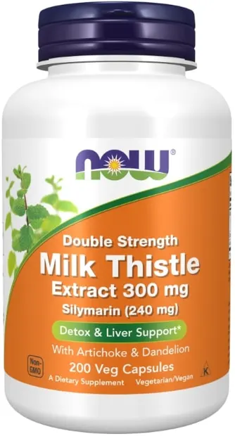 Double Strength Milk Thistle Extract, 200 capsule, Now