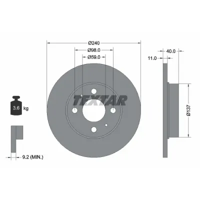 Disc frana TEXTAR 92061103