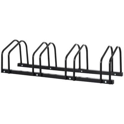 Suport de parcare pentru 4 biciclete din otel, 110x33x27 cm, negru