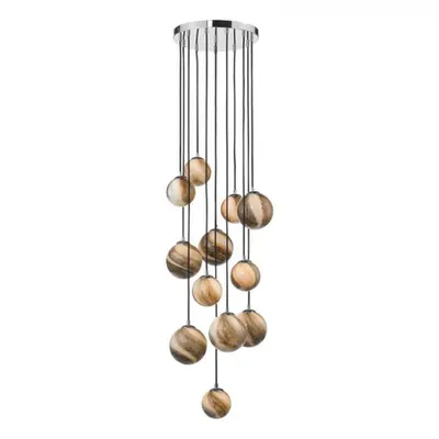Lampa suspendata Mikara 12 Light Cluster Pendant Polished Chrome Glass 2.5M