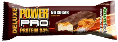 Baton energizant cu caramel sarat Power Pro Deluxe, 80g, Nature Tech
