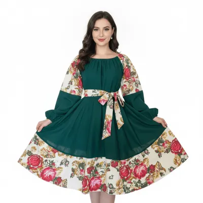 Rochie cu motive florale eleganta Teuta 5