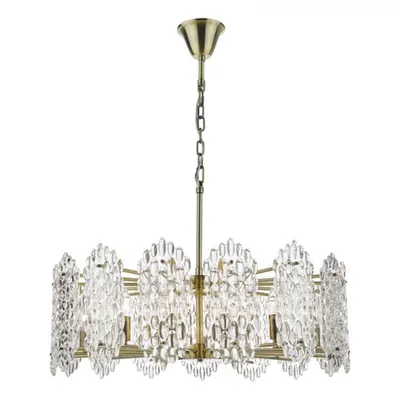 Lampa suspendata Porthos 15 Light Pendant Antique Brass Glass
