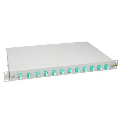 Splicebox, 12 fibre,LC,50/125µm OM3, culisant,19,1UV , ECO