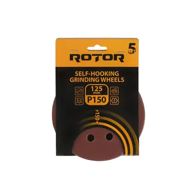 Disc abraziv pentru slefuitor cu excentric ROTOR 125 P150 - Pachet 5 bucati