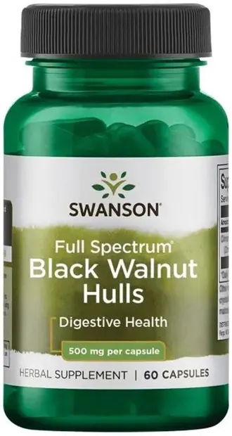 Full Spectrum Black Walnut Hulls, 500 mg, 60 capsule, Swanson