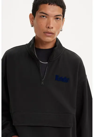 Bluza sport relaxed fit din bumbac - Negru