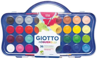 Vopsele de acuarelă Giotto - 36 culori , cu o perie