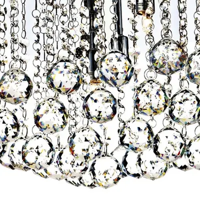 Lampa tavan Abacus 5 Light Flush Polished Chrome Crystal