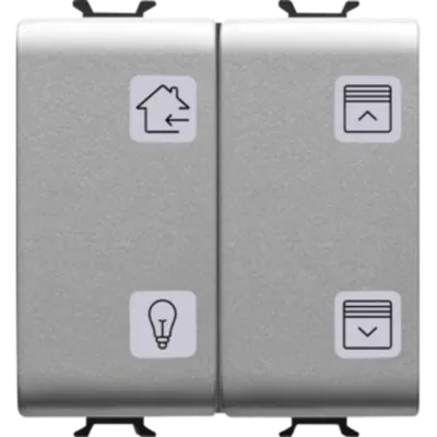 Push buton cu simbol interschimbabil - EASY - 4 canale - 2 module - TITANIUM - CHORUS
