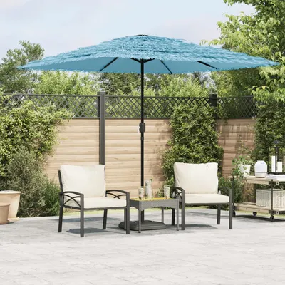 Gossi umbrela soare de gradina stalp din otel, albastru 248x248x248cm