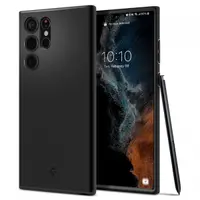 Husa pentru Samsung Galaxy S22 Ultra 5G S908, Spigen, Thin Fit, Neagra ACS03911