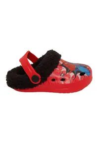 Saboti slingback cu captuseala teddy Spider-Man - Negru/Rosu vermillion
