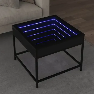 Gossi masuta de cafea cu led infinity, negru, 50x50x41 cm