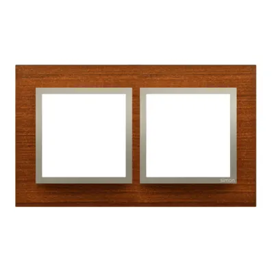 Rama dubla de lemn IP20/IP44(a se folosi cu DUN1 pentru IP44), nuc auriu