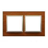 Rama dubla de lemn IP20/IP44(a se folosi cu DUN1 pentru IP44), nuc auriu