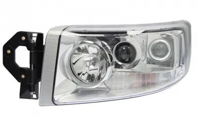 Far stanga (H1 H3 H7, reglaj electric cu halogen de ceata, cu motoras, insertii crom, Semnalizator transparent) RENAULT RVI PREMIUM 2 dupa 2005