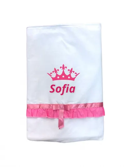 Paturica alba cu volanase personalizata junior
