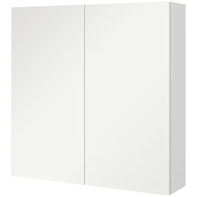 kleankin Dulap de Baie cu Oglindă, 2 Uși Soft Close, 60x15x60 cm, Rafturi Ajustabile, Dulap Suspendat cu Economisire de Spațiu, Alb Lucios | Aosom Romania