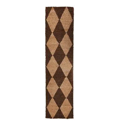 Covor tip traversă maro/în culoare naturală țesut manual din amestec de iută 80x230 cm Effie Diamond – Flair Rugs
