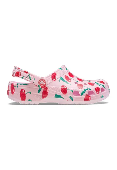 Saboti slingback cu model fructe Classic - Rosu/Roz pal