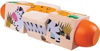 Cuburi rotative din lemn Bigjigs - In jungla