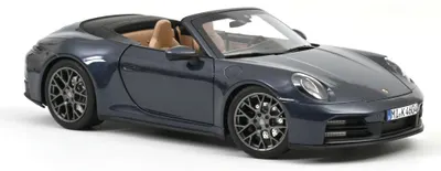Model de colecționar NOREV Modern: Mașini - Porsche 911 Carrera Cabriolet 2025 Yachting Blue Metallic