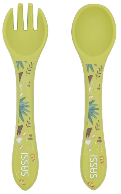 Set de tacâmuri Sassi - Cracky The Dinosaur, verde