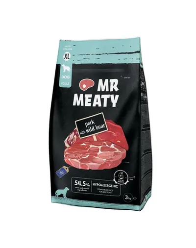 Hrană uscată câini talie mare porc și mistreț XL MR MEATY 3kg