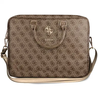 Geanta Guess 4G Metal Logo pentru Laptop 15inch - 16inch, Maro