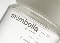 Biberon din sticla anti-colici Mombella 180 ml, cu tetina din silicon S, flux lent 0-3 luni Ivory