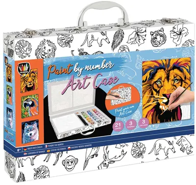 Kit de pictat după numere Moxy - Într-o servietă + 3 pensule