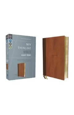 Niv, Thinline Bible, Giant Print, Leathersoft, Brown, Red Letter, Comfort Print