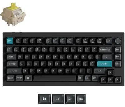 Tastatură mecanică Keychron - Q1 Ultra, wireless, Silk POM Banana, RGB, neagră