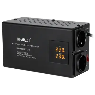 Stabilizator de tensiune automat KEMOT URZ3439, 2000VA/1400 W, 2 x Schuko