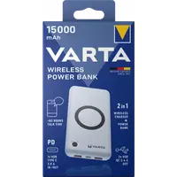 Baterie Externa Wireless Varta Energy, 15000mAh, 18W, QC + PD + FQI, 1 x QI - 1 x USB-C - 2 x USB-A, Alba