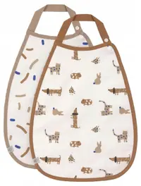 Set de bavete Lassig - Drop Bib Little Mateys Royal Blue, 2 bucăți
