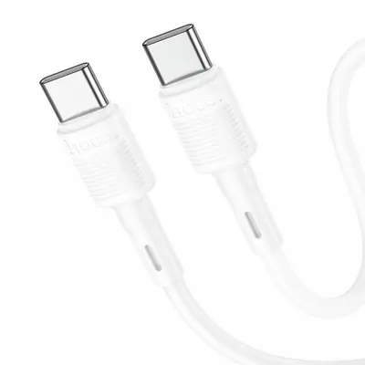 Cablu Date si Incarcare USB-C - USB-C HOCO X83 Victory, 60W, 1m, Alb