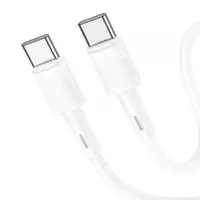 Cablu Date si Incarcare USB-C - USB-C HOCO X83 Victory, 60W, 1m, Alb