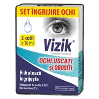 Picaturi pentru ochi uscati si obositi VIZIK, NP PHARMA | 2 x 10 ml
