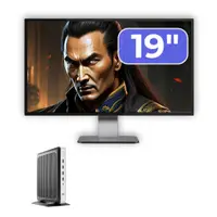 Pachet PC Second Hand HP T630 Thin Client, AMD GX-420GI 2.00GHz, 8GB DDR4, 32GB SSD Flash + Monitor 19"